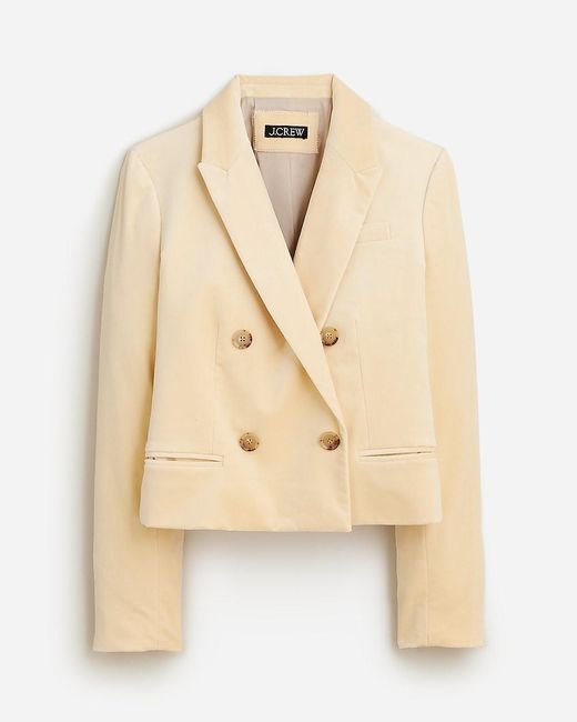 J.Crew Natural Cropped Double-Breasted Blazer