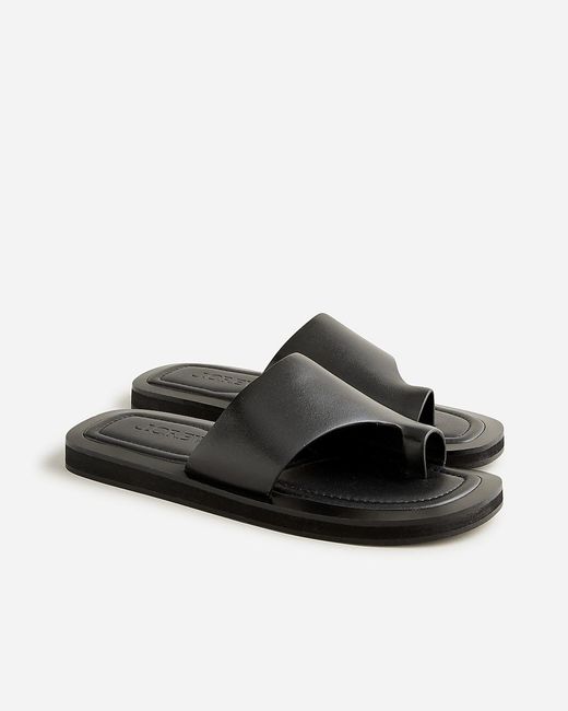 J.Crew Black Toe-Ring Slide Sandals
