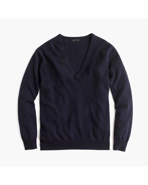 J.Crew Blue Italian Cashmere Boyfriend V-neck Sweater for men