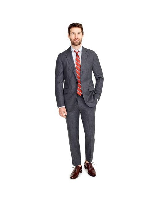 J CREW 32 x 32 Ludlow Slim-fit Suit Pant Charcoal Italian Stretch Wool Flannel