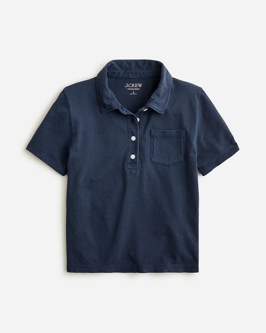 J.Crew Blue Vintage Jersey Shrunken Polo T-Shirt