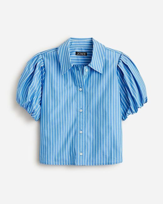 J.Crew Blue Gamine Puff-Sleeve Shirt