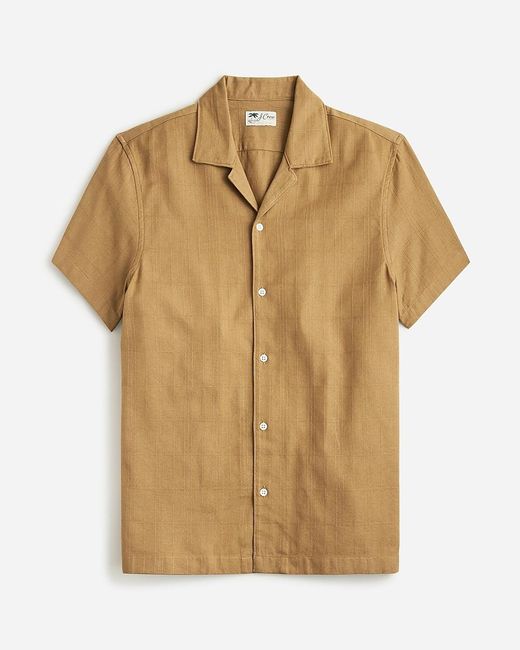 J.Crew Natural Short-Sleeve Textured Cotton Camp-Collar Shirt for men