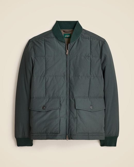J.Crew Blue Box-Quilt Insulated Bomber Jacket With Primaloft for men