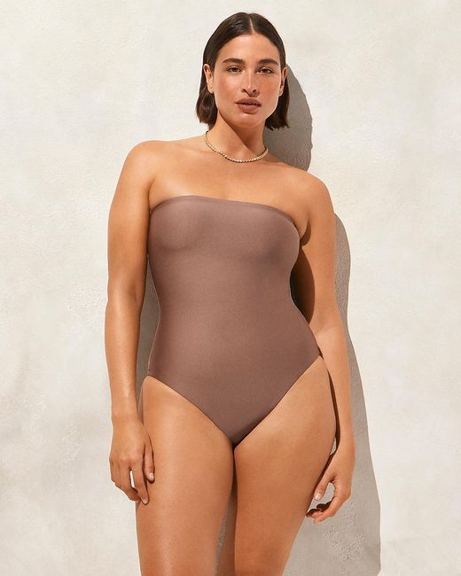 J.Crew Brown Gemma Bandeau One-Piece