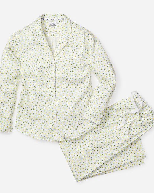 J.Crew White Petite Plume Citron Pajama Set