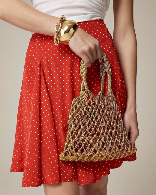 J.Crew Metallic Small Cadiz Hand-Knotted Rope Tote