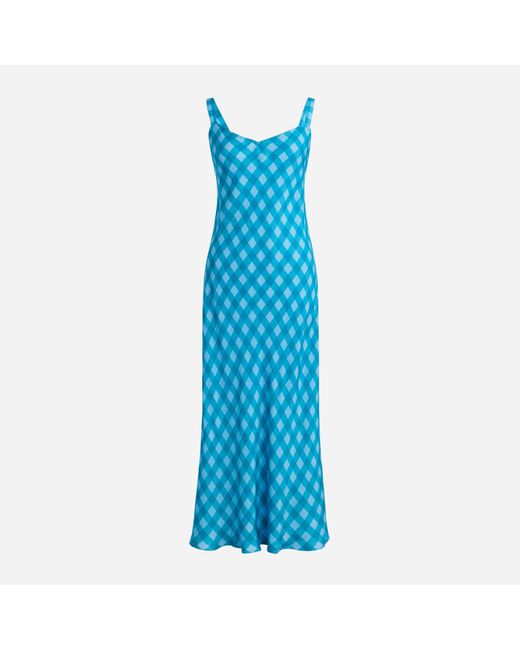 J.Crew Blue Gwyneth V-neck Cupro-blend Slip Dress In Stripe