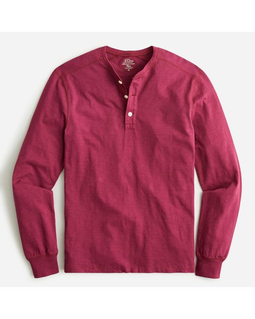 J.Crew Garment-dyed Slub Cotton Henley for Men | Lyst