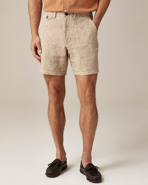 J.Crew Natural 7" Linen Short for men