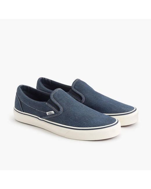 Vans Blue ® For J.crew Washed Canvas Classic Slip-on Sneakers for men