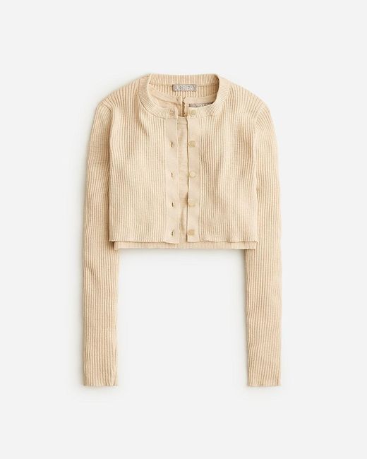 J.Crew Natural Cropped Shell And Cardigan Sweater Set