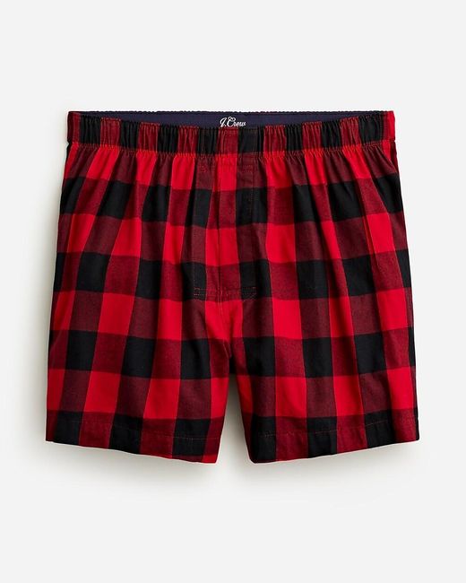 J.Crew Red Brushed Twill Boxers for men