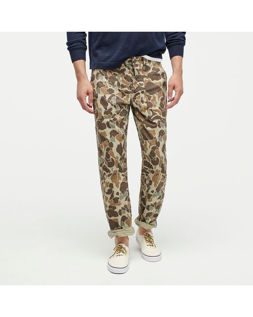 J.Crew Wallace & Barnes Painter Camp Pant In Duck Canvas Camo Print for