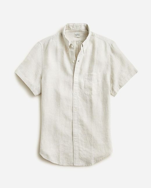 J.Crew White Short-Sleeve Baird Mcnutt Irish Linen Shirt for men