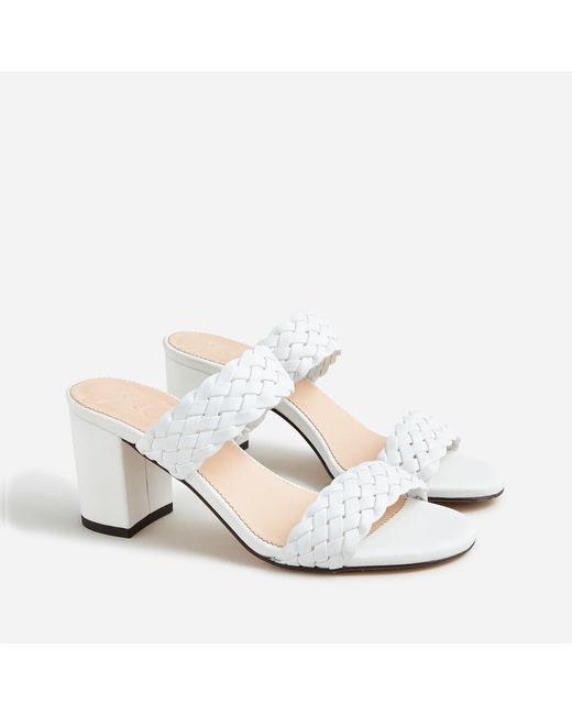 J.Crew Lucie Braided-strap Sandals In Italian Leather in White | Lyst