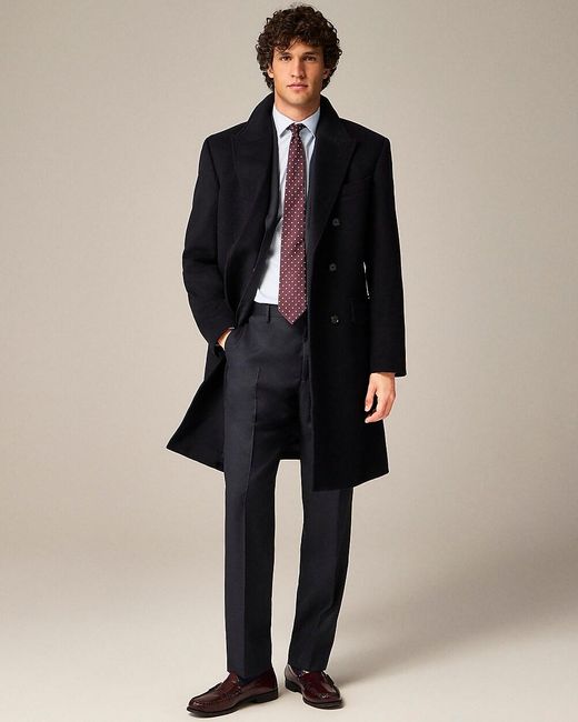 J.Crew Rivington Double Breasted Topcoat in Black for Men Lyst