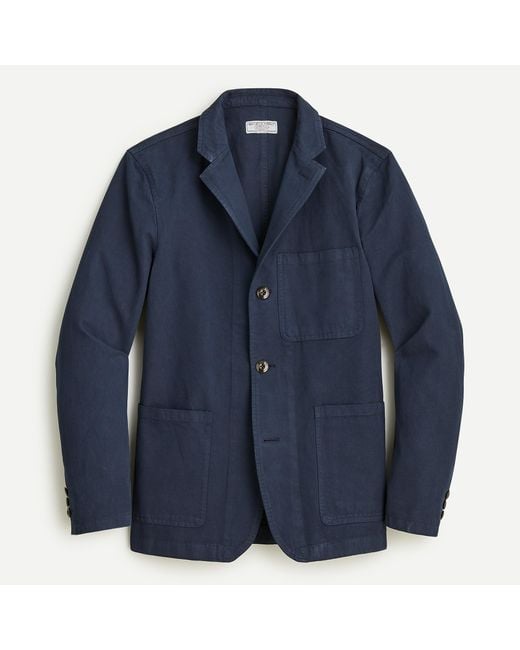 J.Crew Blue Wallace & Barnes Slim-fit Chore Blazer In Cotton-linen for men
