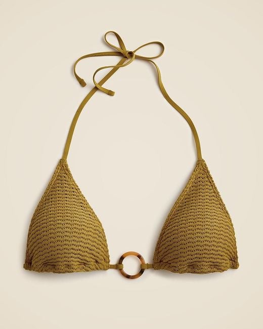 J.Crew Natural Crochet String Bikini Top With O-Ring
