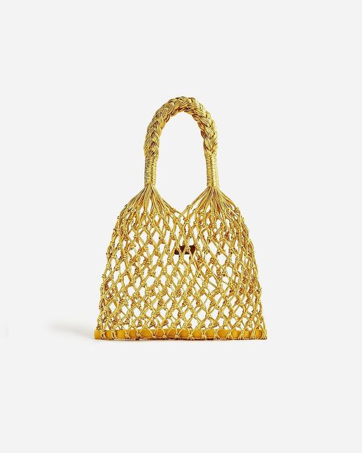 J.Crew Metallic Small Cadiz Hand-Knotted Rope Tote