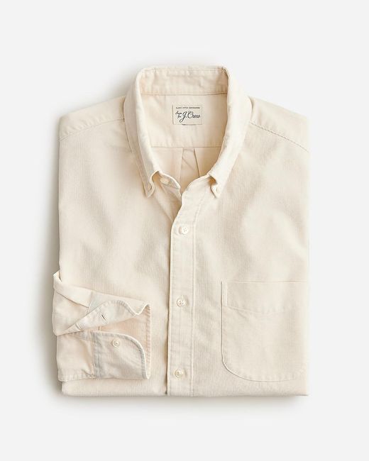 J.Crew White Fine-Wale Corduroy Shirt for men