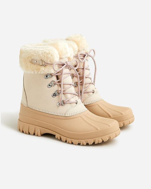 J.Crew Natural Perfect Winter Boots With Sherpa