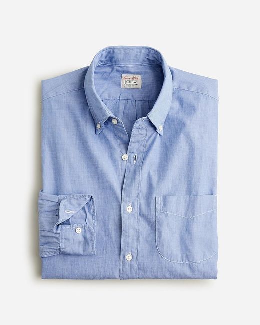 J.Crew Blue Relaxed-Fit Secret Wash Cotton Poplin Shirt for men