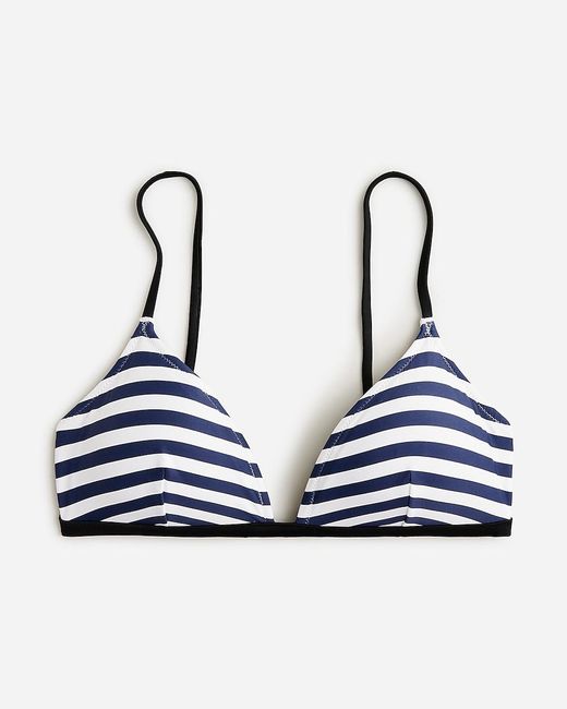 J.Crew Blue Contrast-Trim French Bikini Top