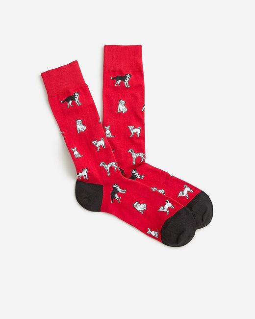 J.Crew Red Critter Socks for men
