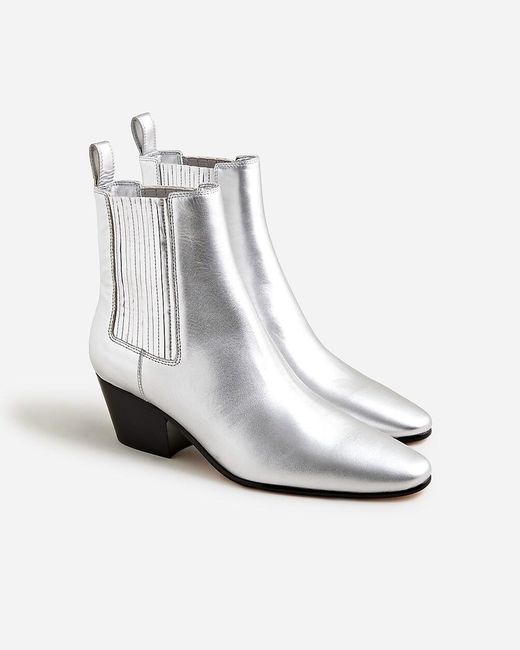 J.Crew White Piper Ankle Boots