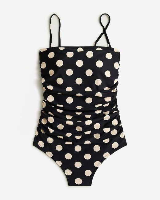 J.Crew Brown Ruched Bandeau One-Piece Swimsuit