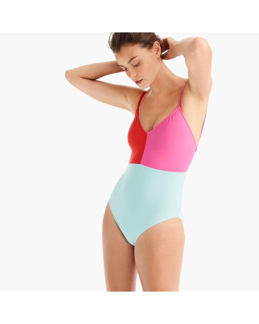 j crew colorblock swimsuit