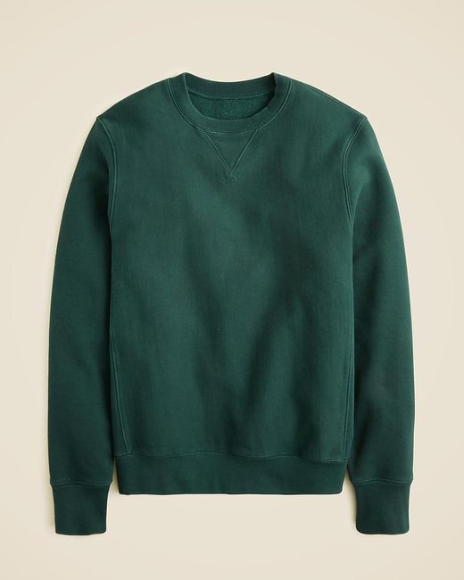 J.Crew Green Heritage 14 Oz. Fleece Embroidered Oarsman Graphic Sweatshirt for men