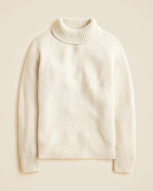 J.Crew Natural Midweight Cashmere Ribbed Raglan-Sleeve Turtleneck Sweater for men
