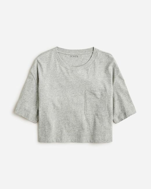 J.Crew Gray Vintage Jersey Cropped Pocket T-Shirt