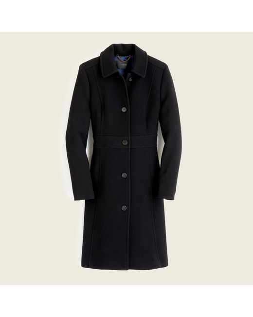 J.Crew Black Classic Lady Day Coat In Italian Double-cloth Wool With Thinsulate®