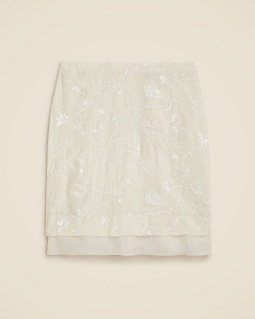 Jupe Mini J.CREW COLLECTION Taille 6 - Beige Et Argent Métallique (mica) - Mélange Viscose