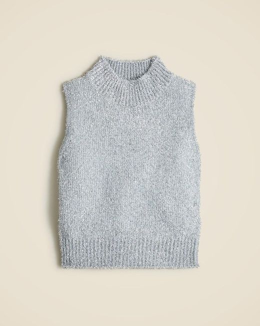 J.Crew Gray Textured Metallic Sweater Shell