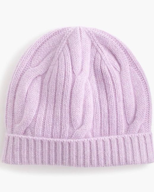 J.Crew Purple Ribbed Cable-Knit Beanie