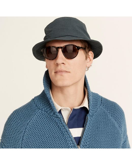J.Crew Cotton Garmentdyed Ripstop Bucket Hat in Blue for Men Lyst