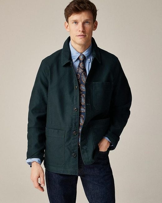 J.crew モールスキン　テーラードジャケット J.Crew Cotton Moleskin Chore Jacket in Blue for Men | Lyst