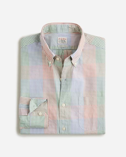 J.Crew Gray Slim Secret Wash Cotton Poplin Shirt for men