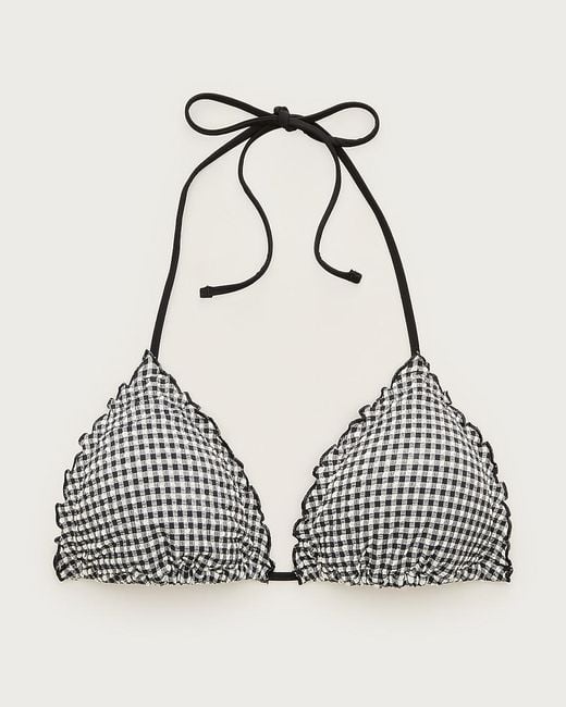 J.Crew Brown Lettuce-Trim String Bikini Top