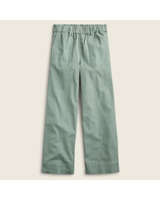 J.Crew Green Pull-on Wide-leg Chino Pant