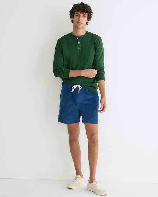 J.Crew Green 6" Corduroy Dock Short With Piping for men