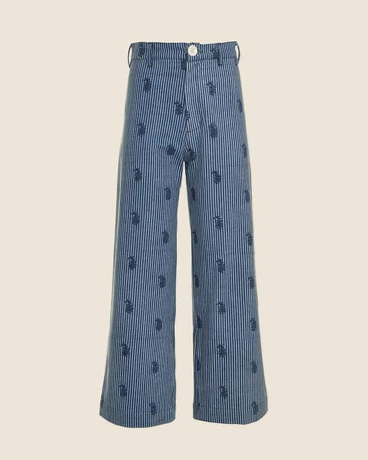J.Crew Blue Sz Blockprints Denim Disco Pant