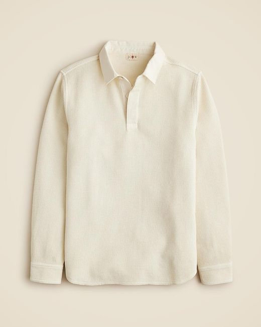 J.Crew Waffle-Knit Rugby Shirt in Natural for Men | Lyst