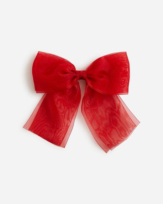 J.Crew Red Sheer Bow Hair Clip