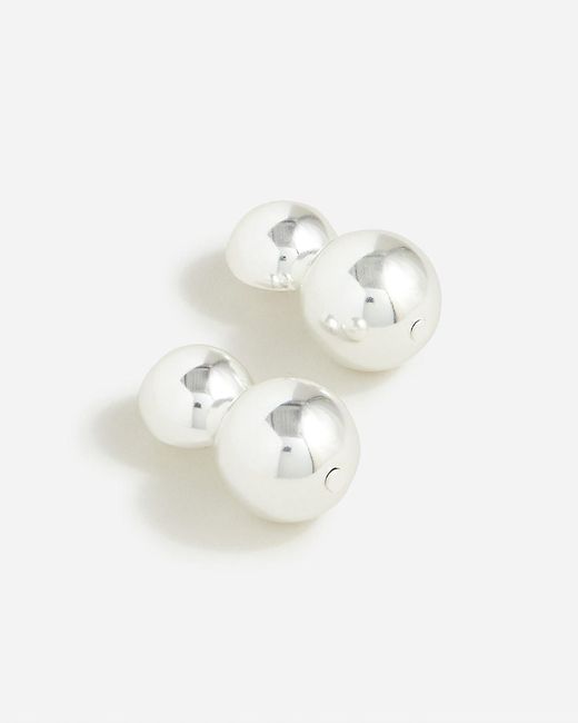 J.Crew White Metallic Ball Earrings