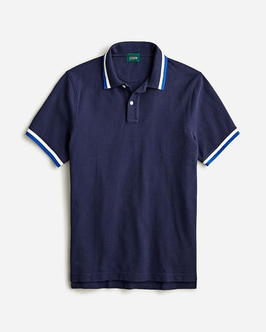 J.Crew Blue Classic Piqué Polo Shirt for men